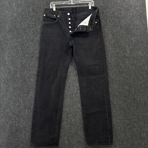 Vintage Levis 501 Jeans Men's 32x34 Black Straight Leg Button Fly Classic